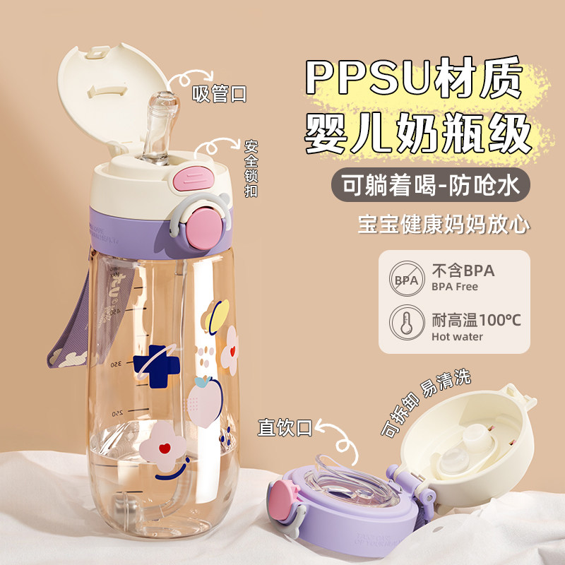 进口ppsu材质耐高温夏季吸管水杯图片
