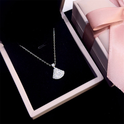 满钻裙子S925纯银项链送闺蜜礼物