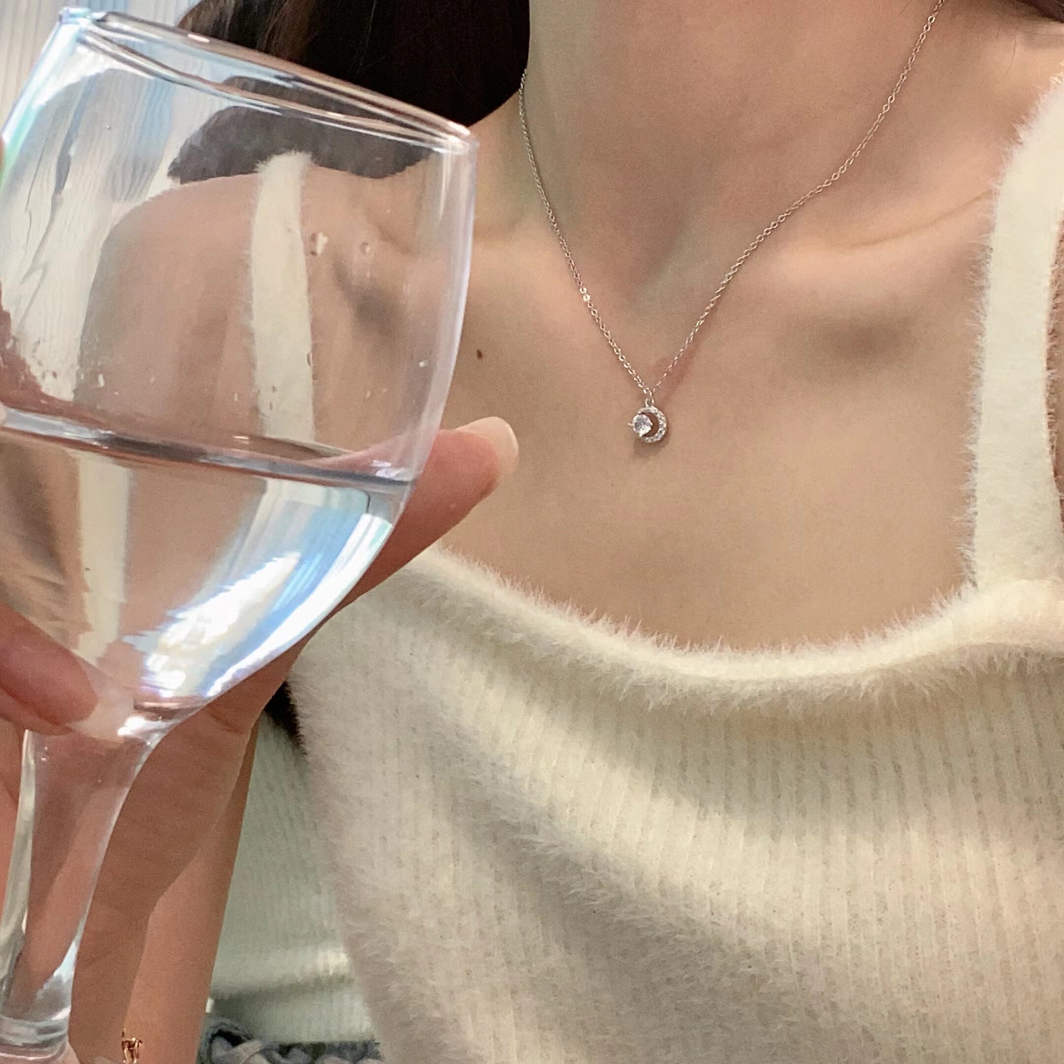 당신을 만나요-은하계의 꿈을 쫓는 여성용 별과 달 목걸이 가장 친한 친구를 위한 라이트 럭셔리 틈새  선물