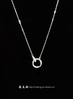 【莫比乌斯环】999纯银双环项链