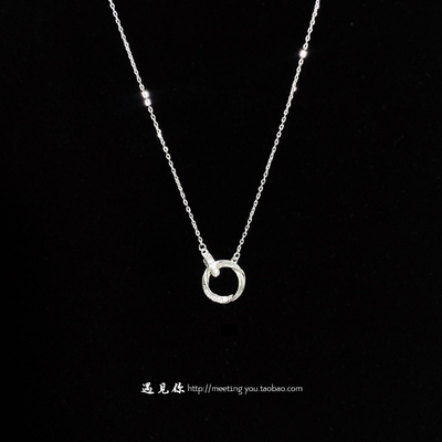 【莫比乌斯环】999纯银双环项链