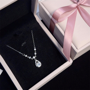 水滴纯银项链女轻奢小众设计高级感百搭锁骨链送女生闺蜜生日礼物