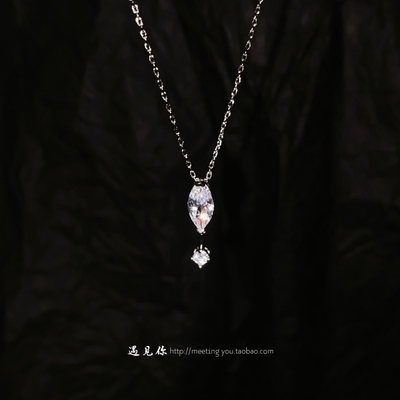 s925纯银闪钻马眼项链送女友礼物