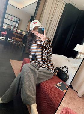 张贝贝 35XMC0棉G高密慵懒系针织香蕉裤女绳设感显瘦抽百搭直筒计