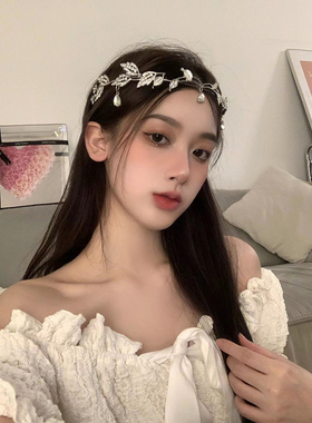 BXA新娘公主头饰精灵出逃树叶水滴发箍异域波西米亚发饰皇冠头箍