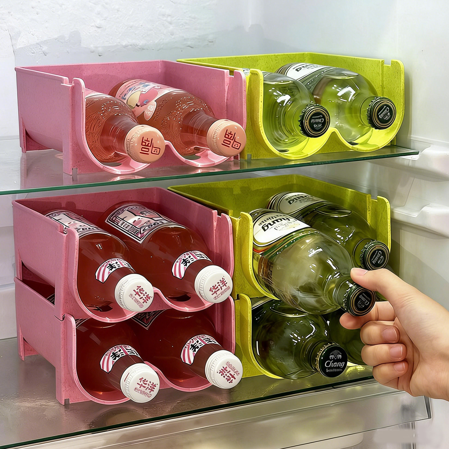 多巴胺杯架冰箱橱柜饮料瓶子整理架冷藏收纳架多功能多层可叠加,家庭/个人清洁工具,杯架,淘宝优惠券,粉丝福利购,淘宝优惠卷