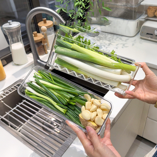 香菜小葱保鲜盒厨房蔬菜水果收纳神器食品级冰箱防潮挂面储物盒