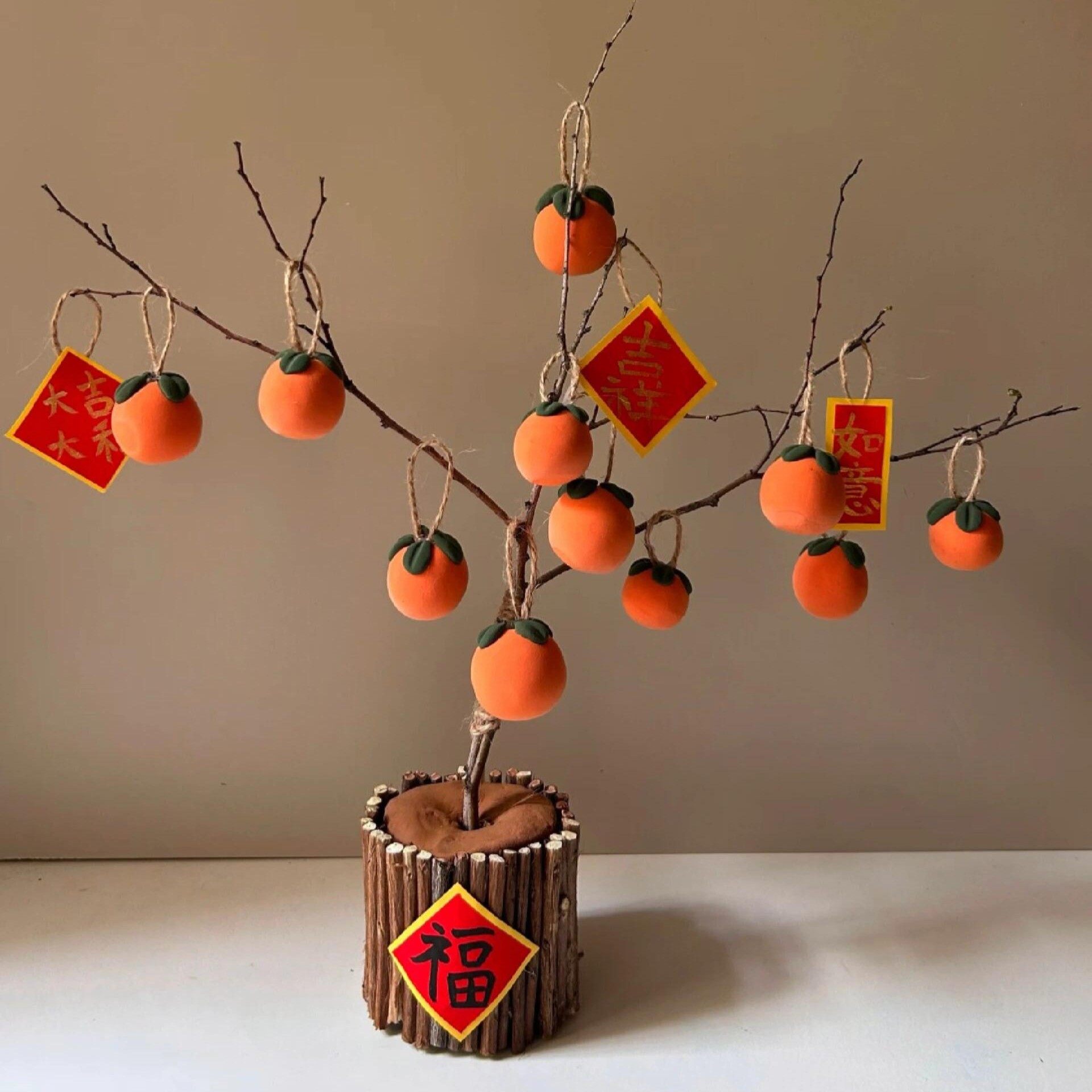 新年元旦幼儿园手工diy材料包超轻柿柿如意花盆摆件幼儿园活动,玩具/童车/益智/积木/模型,手工创意粘贴类,淘宝优惠券,粉丝福利购,淘宝优惠卷