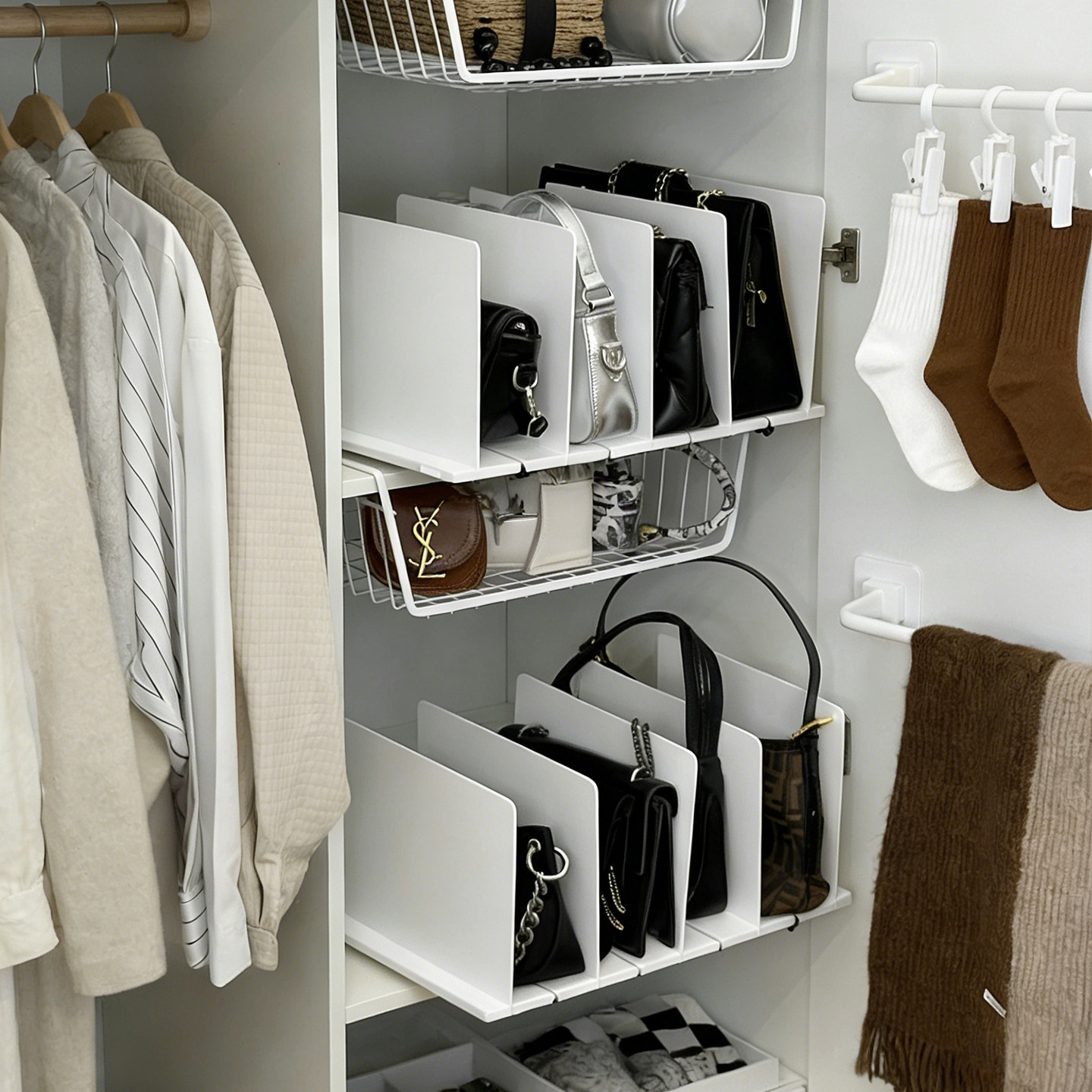 衣柜包包收纳神器省空间插片式分层隔板隔断分层整理隔断分层整理,收纳整理,整理隔板,淘宝优惠券,粉丝福利购,淘宝优惠卷