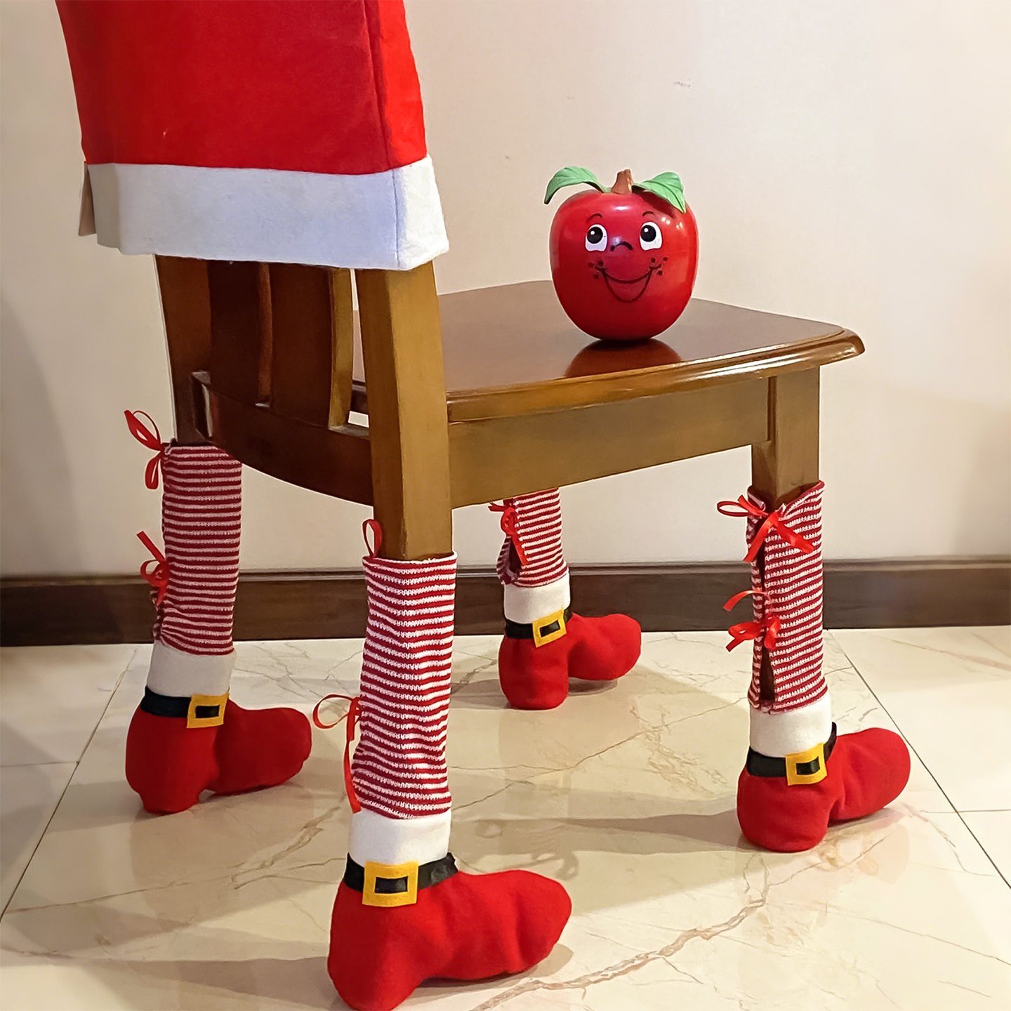 圣诞节装饰品椅子腿脚保护套咖啡店餐厅酒吧节日氛围感布置桌角套