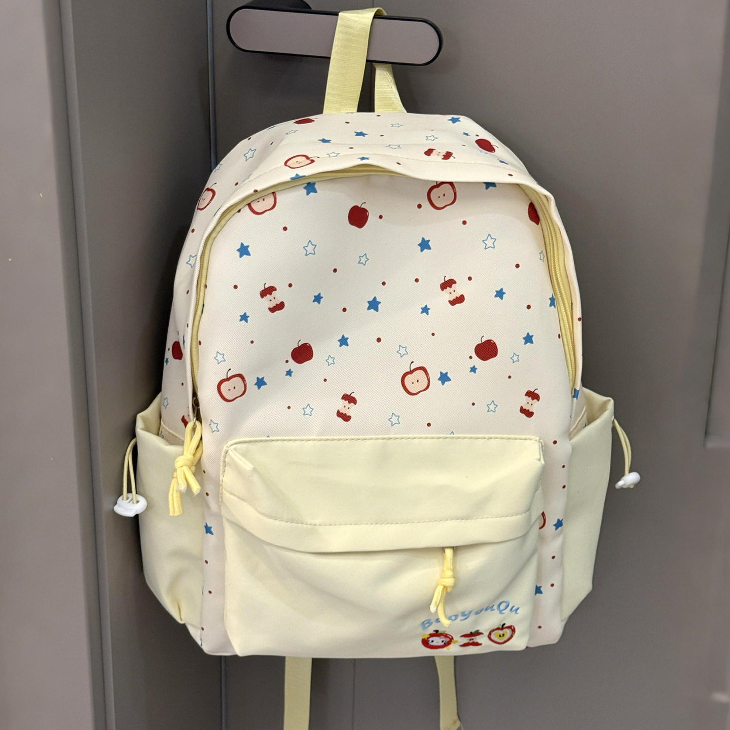 多巴胺苹果星星双肩包大容量可爱日系学生书包通勤休闲双肩背包