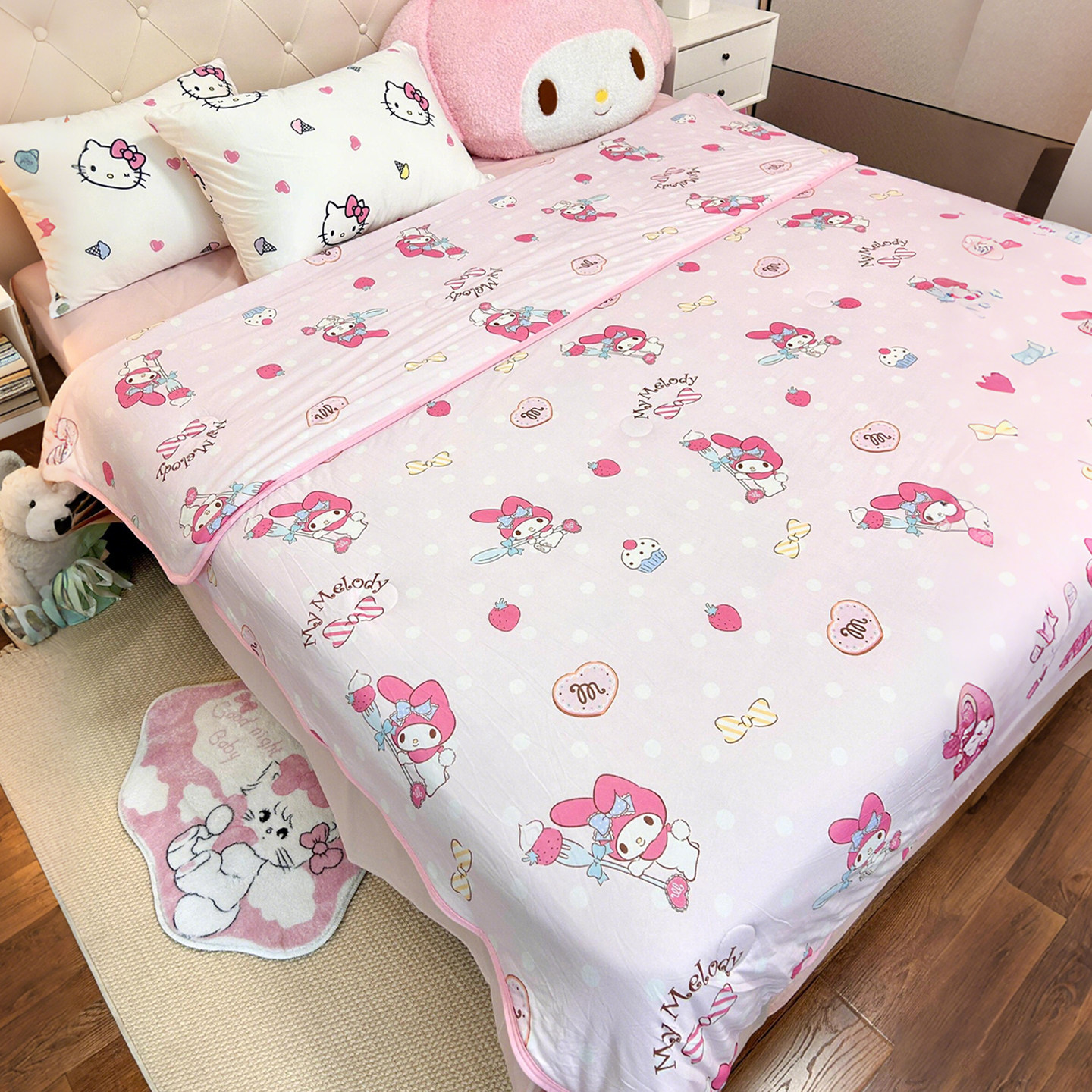 可爱美乐蒂夏凉被可机洗学生宿舍幼儿园午睡盖毯家用双人空调被