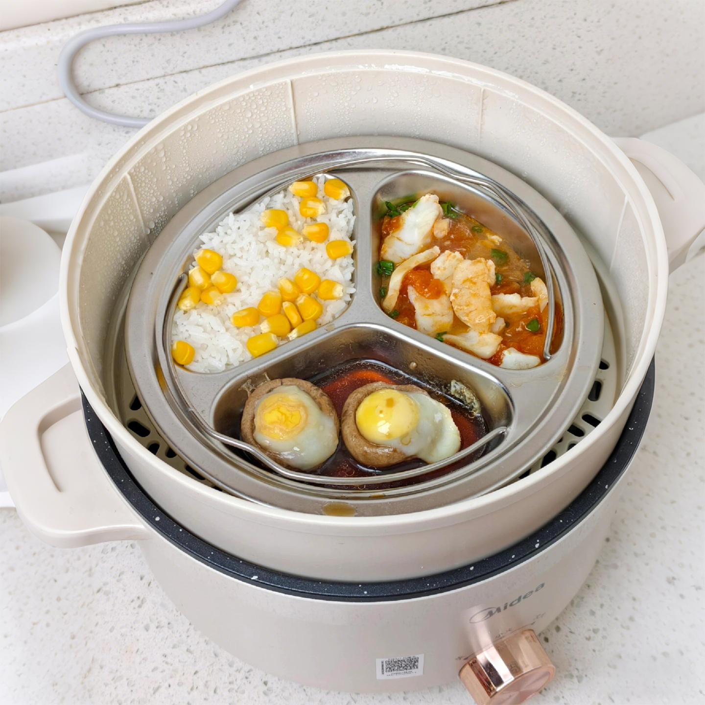 电饭锅内蒸格304不锈钢分隔蒸菜盘电饭煲隔水蒸架蒸菜米饭专用碗