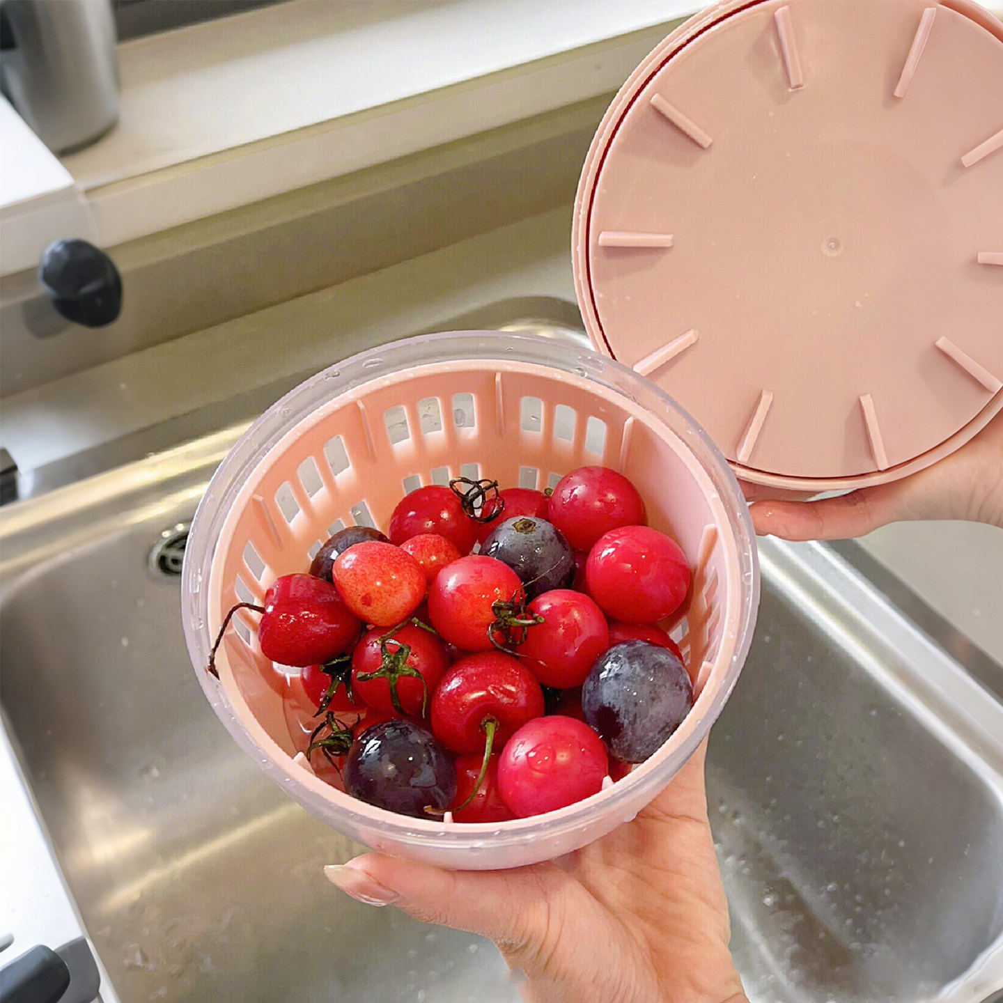 便携水果杯户外野餐露营可沥水保鲜盒上班族减脂轻食早餐燕麦杯