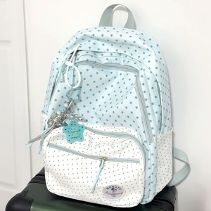 海盐星星包包双肩包大容量简约休闲背包上课通勤双肩背包学生书包