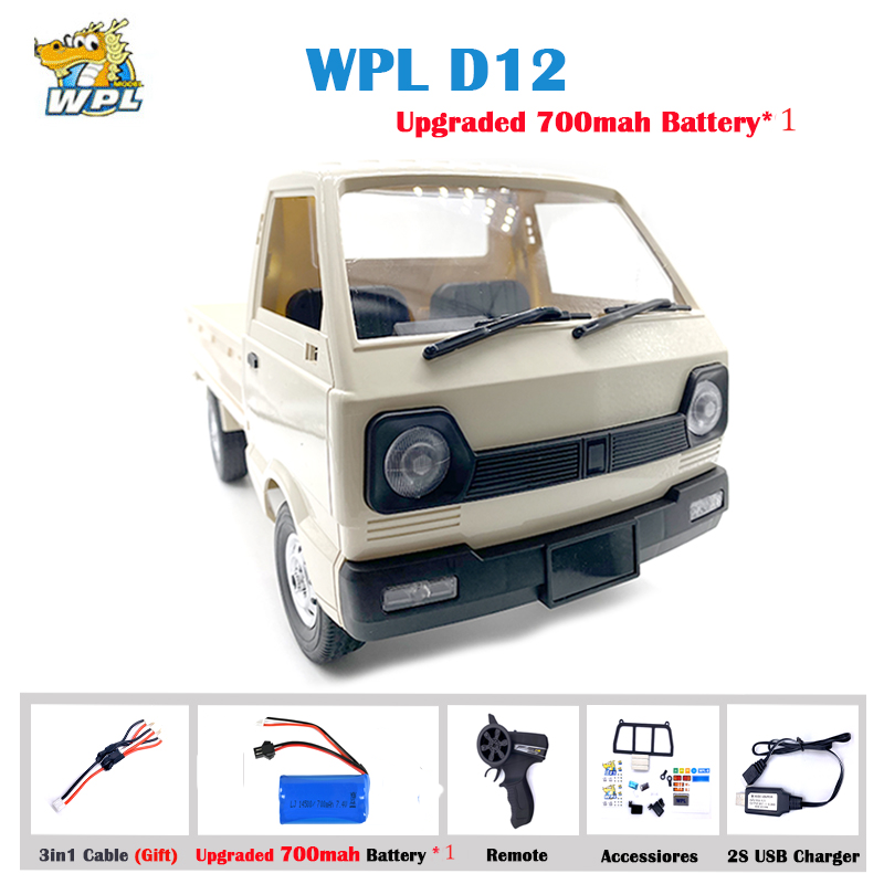 뜨거운 WPL D12 0 2WD RC 자동차 시뮬레이션 드리프트 클라이밍 트럭 LED