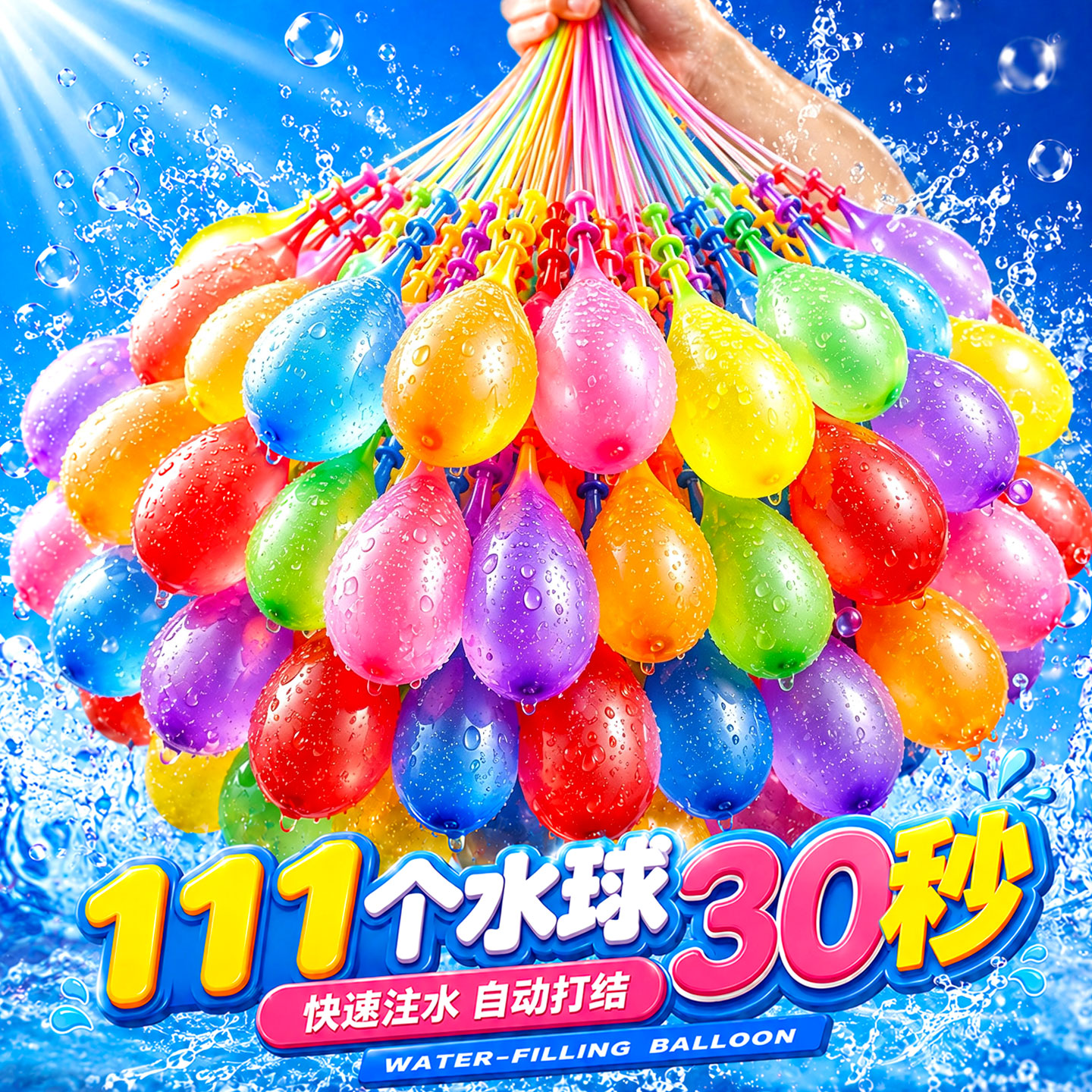 水气球炸弹快速注水玩水玩具沙滩戏水球夏天户外小孩子打水仗神器图片