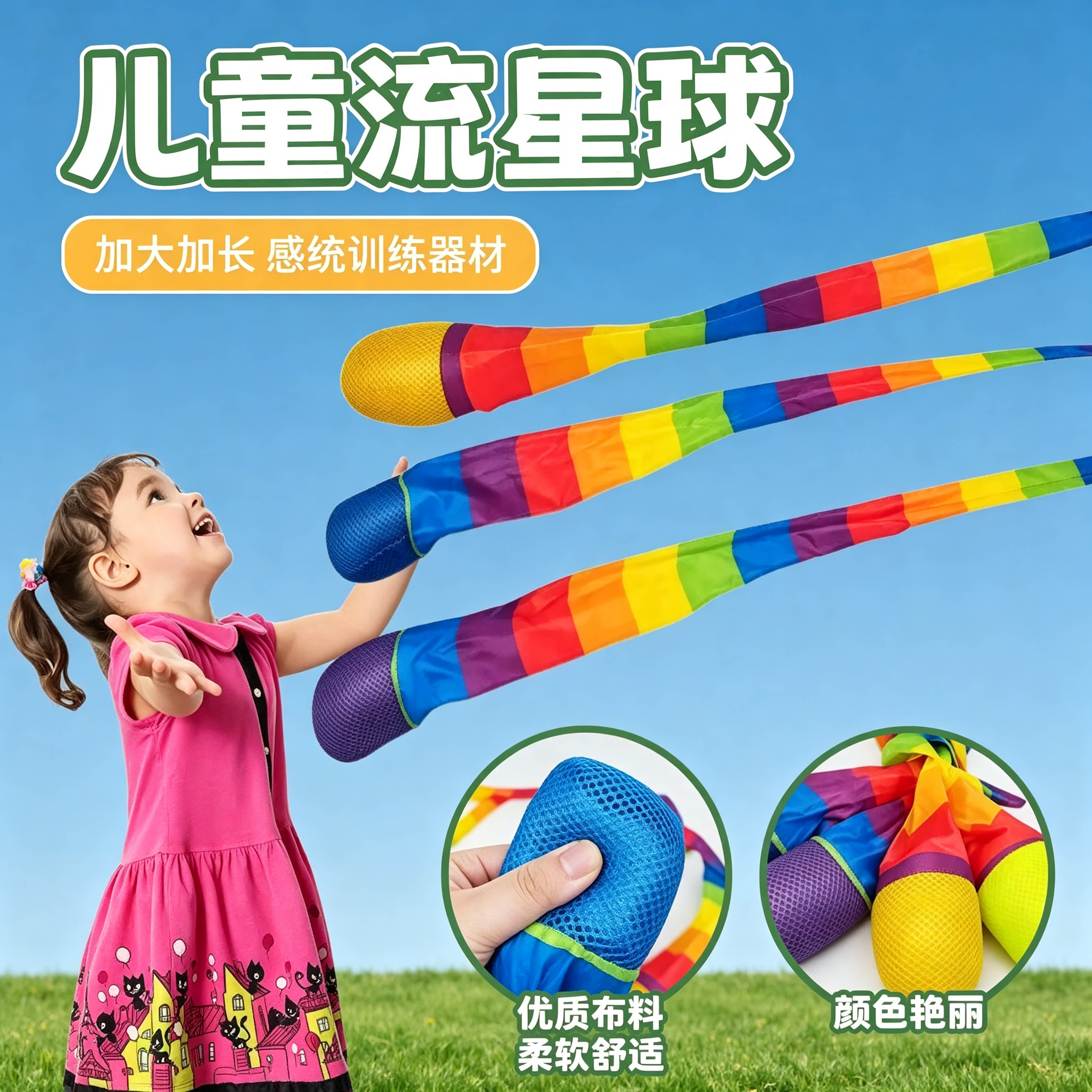 流星球彩虹沙包丢沙包网红玩具幼儿园专用学生户外抛接小朋友男孩