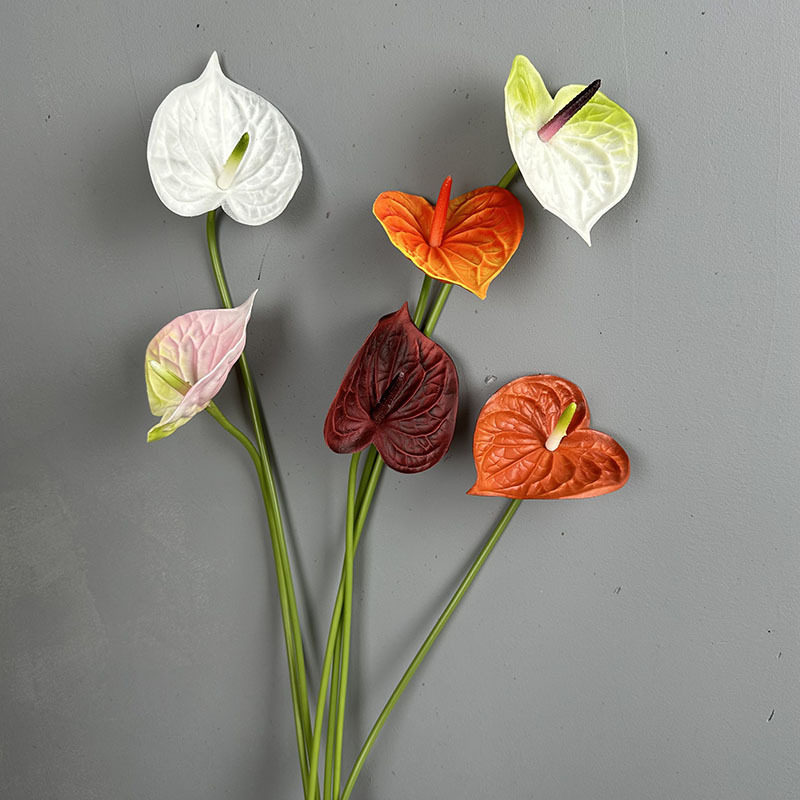 仿真花3D红掌PU手感火鹤小白掌观