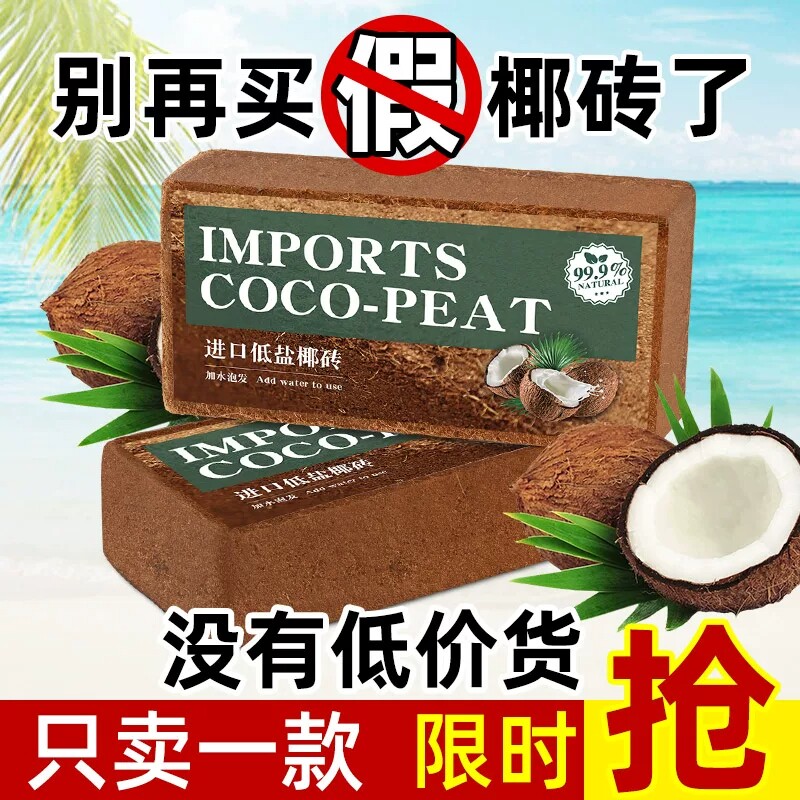 厂家直销进口椰糠砖椰土阳台种菜无菌种植土脱盐椰砖月季花土营养