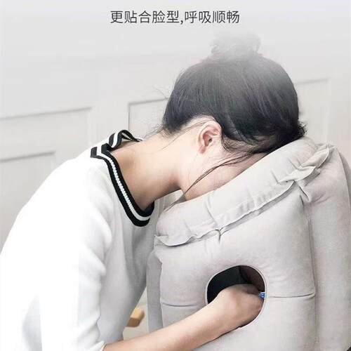 铁趴睡枕充气休抱枕旅午睡行午枕高火车睡觉神器办公室MT309午休