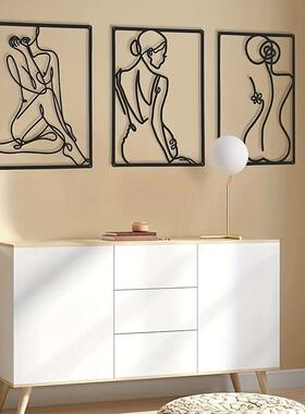 跨010101境金属切割简易女条墙线面装饰铁艺性工艺品居客厅卧室壁