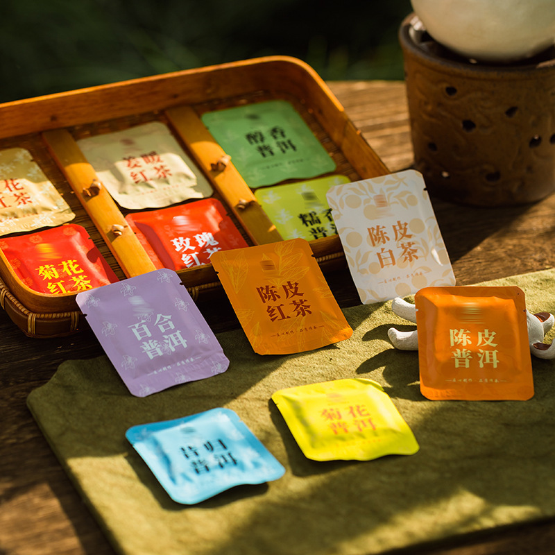 花茶包独立包装小袋菊花茶红茶陈皮白茶普洱茶小方片饼干茶叶冲泡