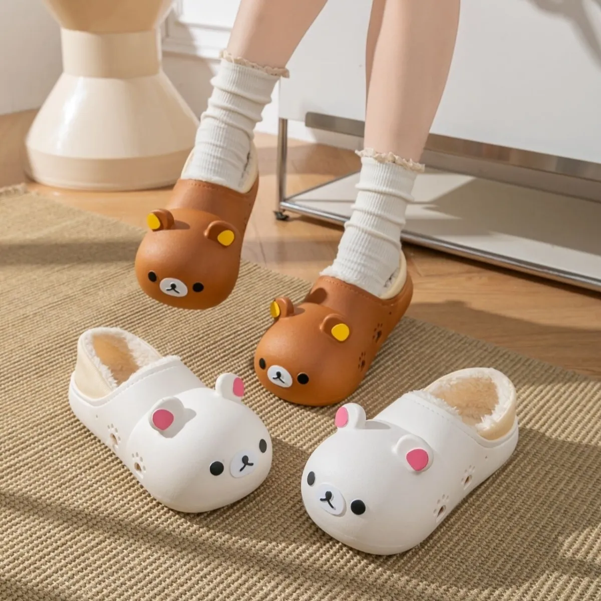 可爱轻松熊冬季保暖包跟加绒防水