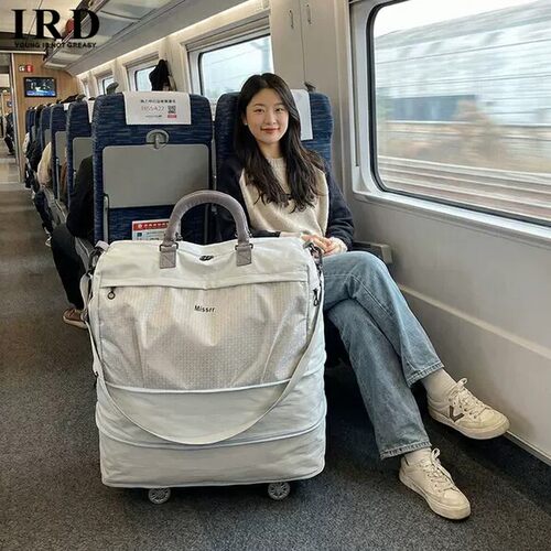 万向轮折叠旅行包女滑轮行李袋大容量便携行李包轻便带轮子行李箱