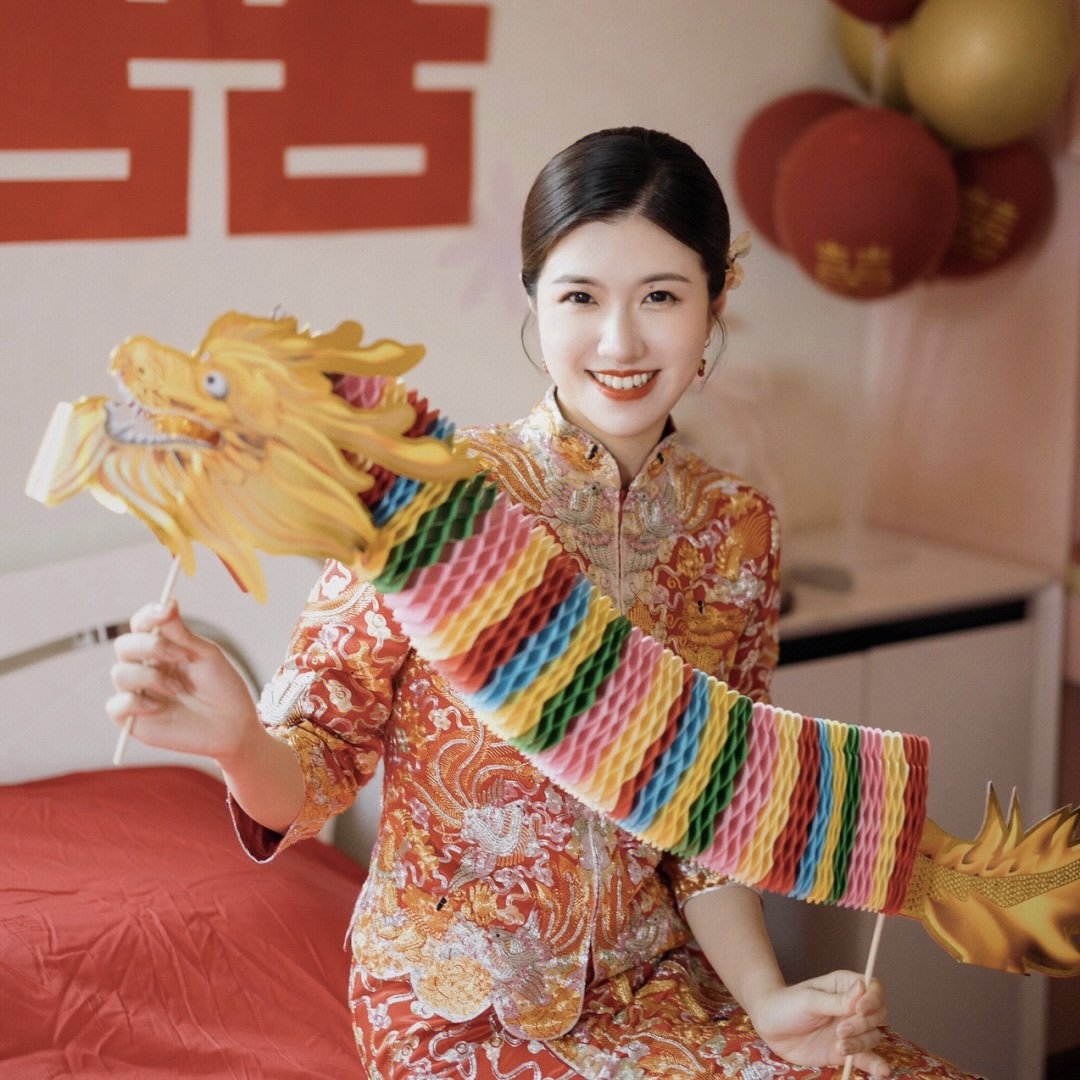 接亲道具结婚龙头堵门结婚游戏道具创意剪纸结婚布置用品舞龙狮子