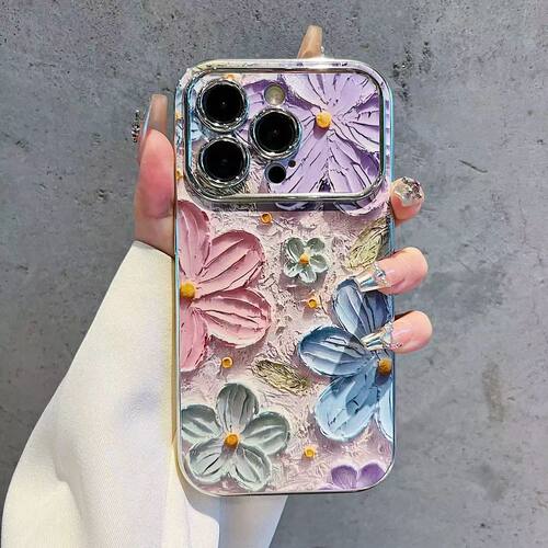 6D视窗时尚油画花苹果15手机壳