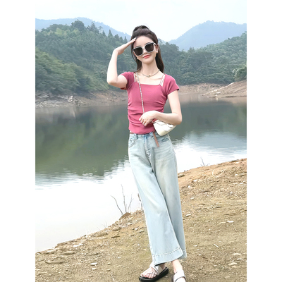 冰丝针织衫短袖t恤女2023
