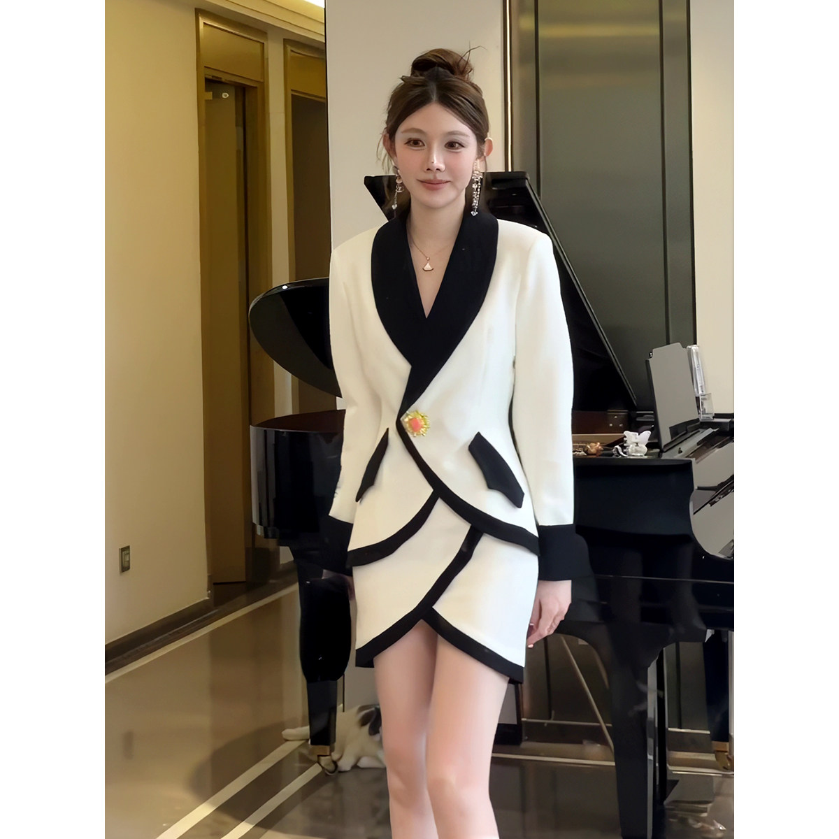 今年流行富家千金小香风西装半身裙子套装绝美奶fufu韩剧女主穿搭,女装/女士精品,时尚套装,淘宝优惠券,粉丝福利购,淘宝优惠卷