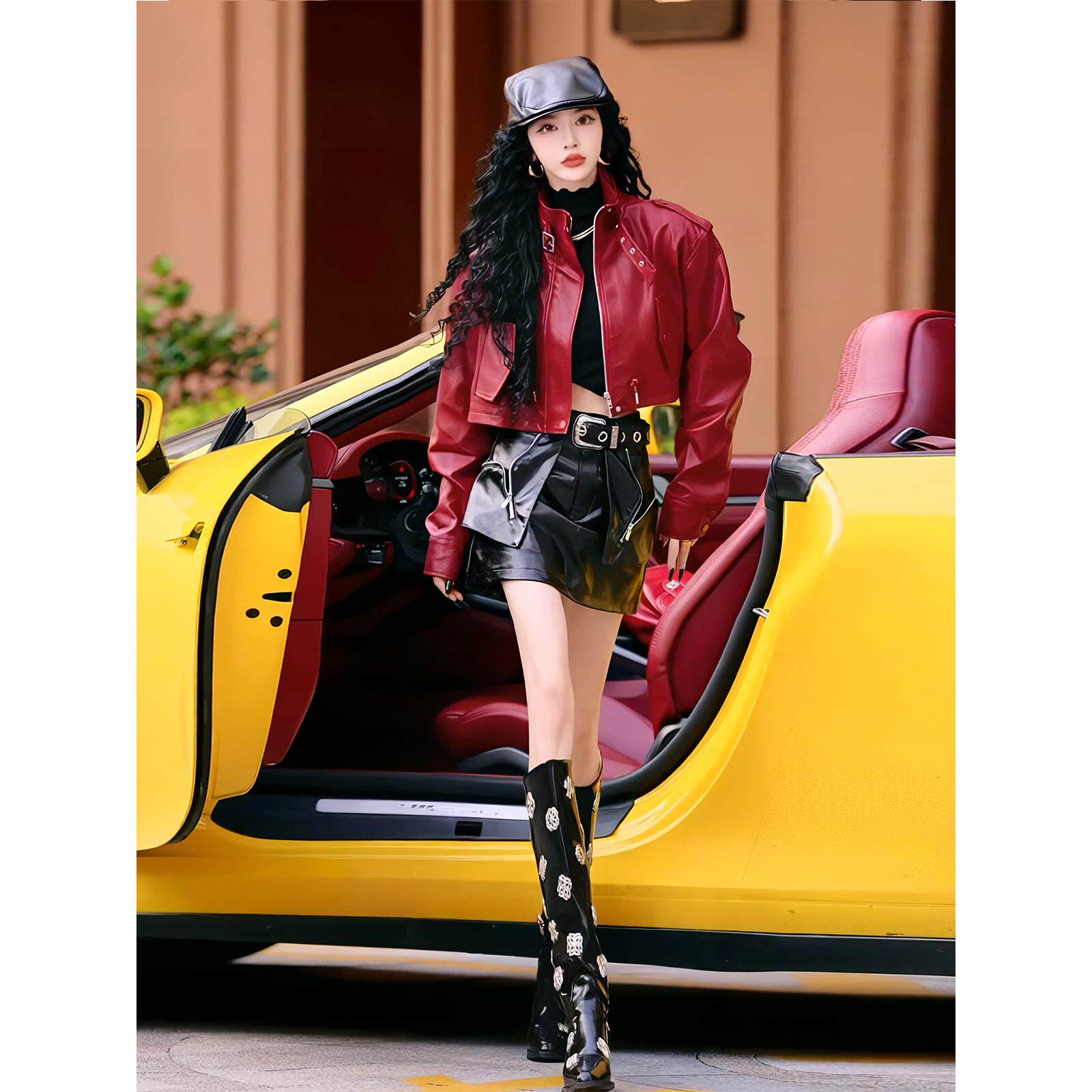 性感皮裙半身裙女夏季紧身包臀裙修身显瘦一步裙时尚拉链pu皮短裙