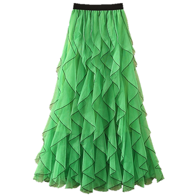 网纱蛋糕裙子荷叶边A字半身裙子