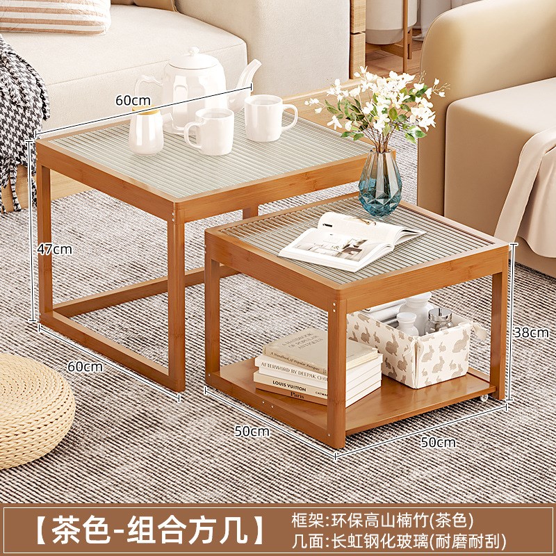 北欧玻璃茶几客厅家用小桌子小户型现代网红角几床头沙发边桌边几