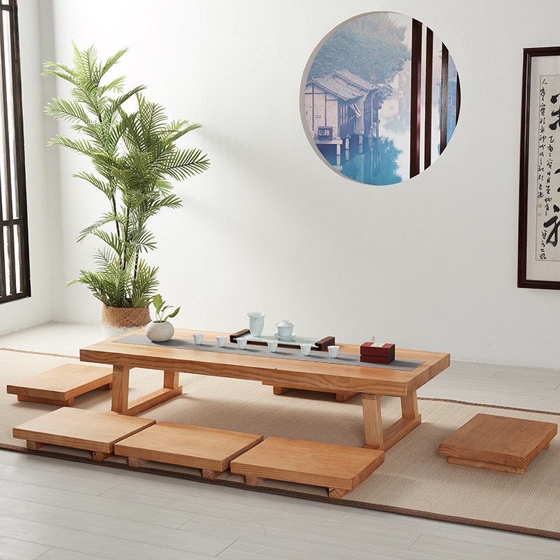 严选日式简约禅意实木茶桌酒店民宿榻榻米客厅泡茶台茶室矮脚茶几