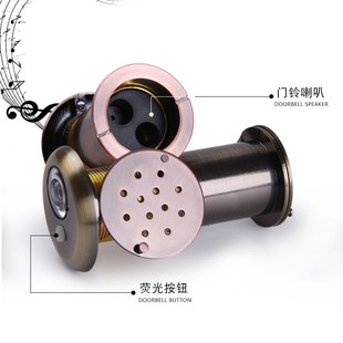 盼盼美心步阳防盗门猫眼通用金属高清门镜门铃一体二合一老式家用