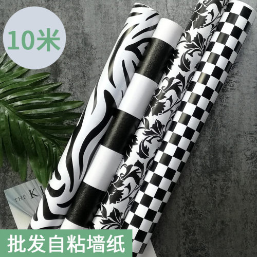 北欧条纹墙纸 自粘客厅宿舍棋盘格ins背景壁纸胶贴衣柜ins纸ins风