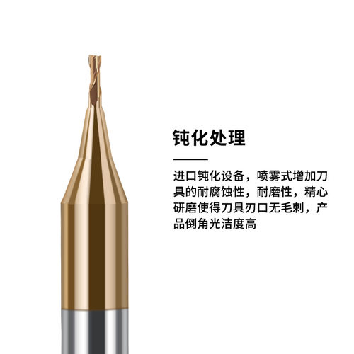 60度小径平刀钢用微小径刀2刃钨钢涂层加长合金立铣刀D0.15-D0.95