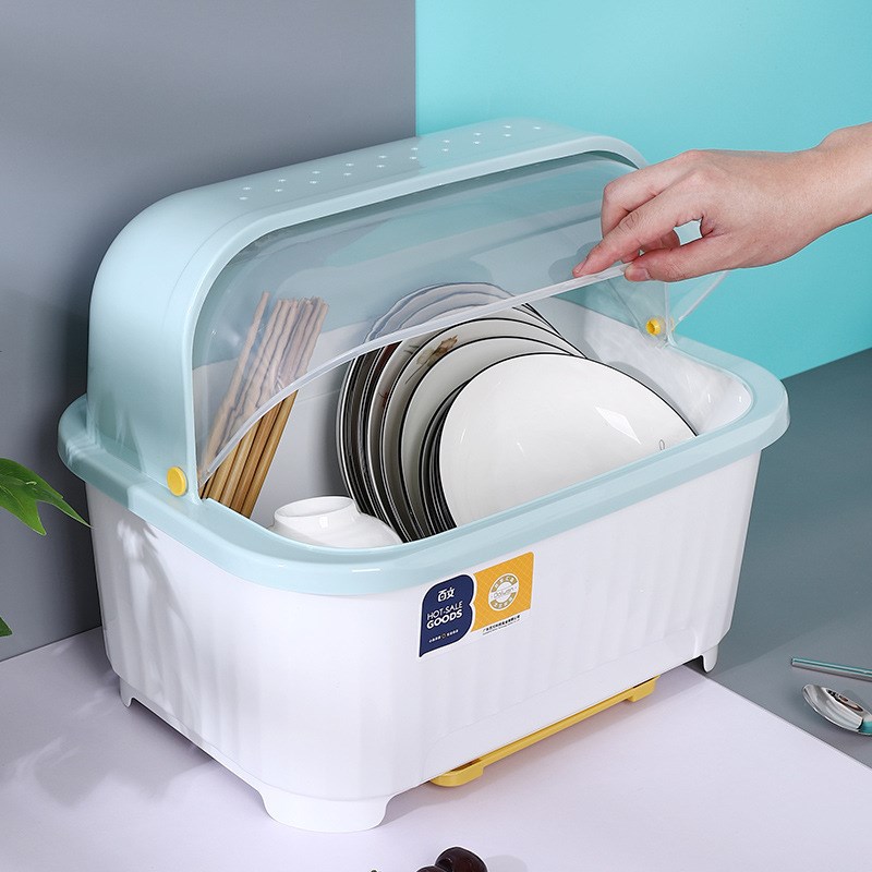 厨房碗柜带盖餐具碗盘家用收纳盒置物收纳架碗筷沥水碗架碗碟