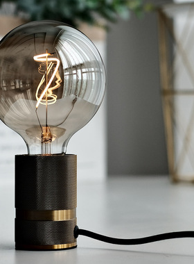 灯的设计师爱迪生灯泡复古装饰照明暖光灯S型LED灯丝灯电镀灰色灯