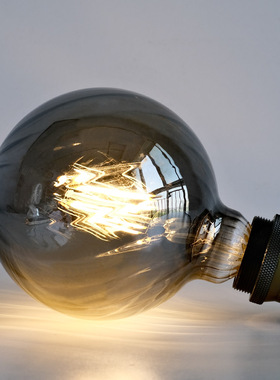 灰色斜纹氛围灯暖光爱迪生灯泡E27大螺口LED无频闪创意艺术复古灯