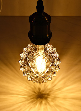 榴莲菠萝灯爱迪生led灯泡e27螺口复古暖光烟灰色民宿橱窗装饰灯泡