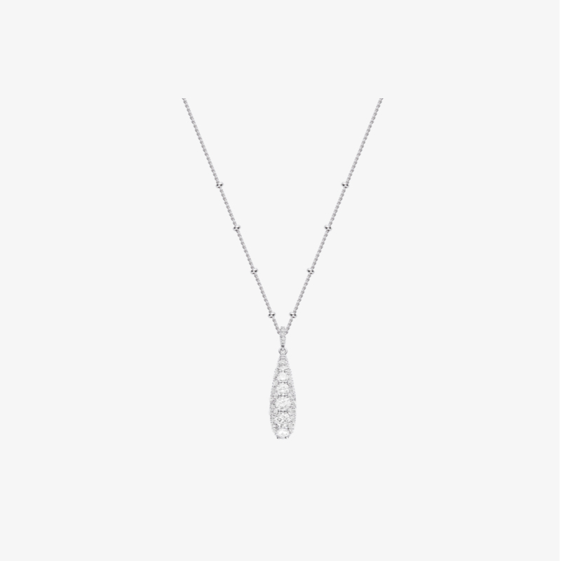 OUBIYABI欧比雅比星河新款小蛮腰吊坠密镶锆石长水滴项链生日礼物