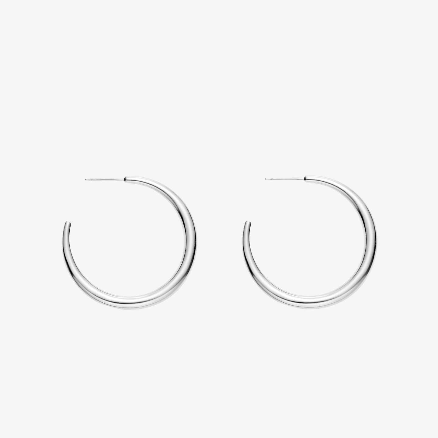 OUBIYABI欧比雅比都市波纹金属耳钉大中小号耳圈大圈耳环通勤耳饰