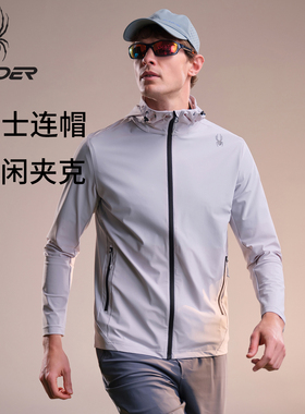 SPYDER蜘蛛春夏男是休闲夹克户外运动连帽外套男02JO26111KM