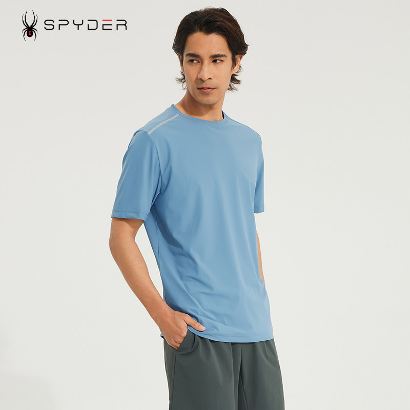 spyder蜘蛛短袖男士t恤速干上衣男透气训练运动服23mr455m