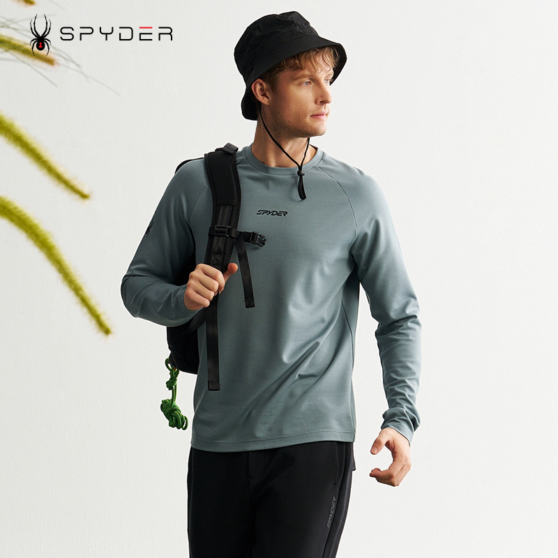 美国SPYDER蜘蛛新品户外休闲长袖T恤男内搭运动长T恤跑步24MF401M