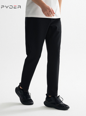 SPYDER蜘蛛休闲运动长裤男裤收脚跑步训练裤子黑色松紧裤25CS543M